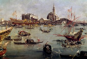 Doża na Bucentaura (Bucentoro) w San Nicolo od Lido do Wenecji, Obraz w dniu Wniebowstąpienia Francesco Guardi (1712-1793) XVIII-wieczny Paryż, Luwr. autorstwa Francesco Guardi