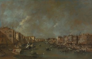 Widok na Canal Grande z Ponte di Rialto autorstwa Francesco Guardi