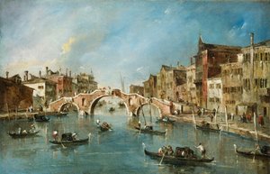Widok na kanał Cannaregio w Wenecji autorstwa Francesco Guardi