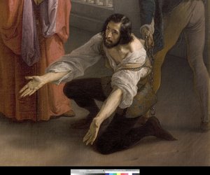 Ostatnie spotkanie Jacopo Foscariego z rodziną przed wygnaniem, 1838-40 autorstwa Francesco Hayez