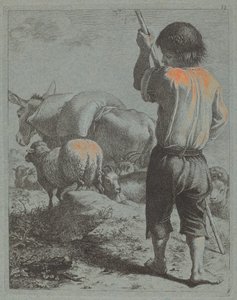 Pasterz z Osłem, Owcą i Kozą, 1759. autorstwa Francesco Londonio