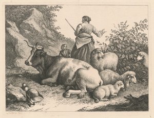 Stojąca pasterka z dzieckiem, po 1776 r. autorstwa Francesco Londonio