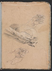 Szkicownik werona: Studium rąk i czaszki strona 21, 1760. autorstwa Francesco Lorenzi