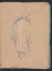 Szkicownik werona: Studium draperii z kolankiem, strona 5, 1760. autorstwa Francesco Lorenzi