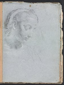 Szkicownik Verona: Głowa i ramiona kobiety strona 61, 1760. autorstwa Francesco Lorenzi