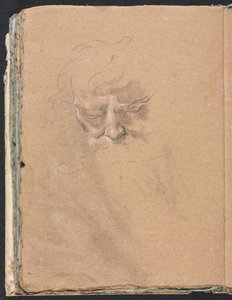 Szkicownik Verona: Męska głowa, strona 80, 1760. autorstwa Francesco Lorenzi