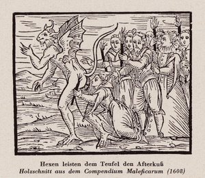 Czarownice całujące odbyt diabła autorstwa Francesco Maria Guazzo