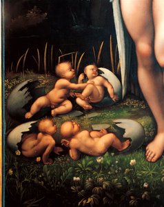 Leda i łabędź (detal) autorstwa Francesco Melzi or Melzo