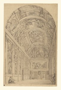 Widok na Galerię Farnese, Rzym autorstwa Francesco Panini