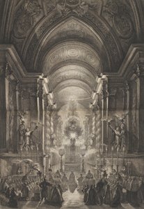 Ceremonia odbyła się w Cappella Paolina, Watykan, 1787. autorstwa Francesco Piranesi