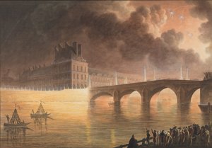 Święto Pokoju Generalnego wygłoszone w Paryżu dnia 18 Brumaire. Most Królewski, 1801-2 autorstwa Francesco Piranesi