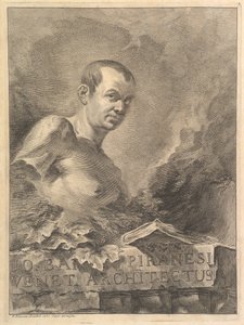 Portret W.B. Piranesi na wzór antycznego popiersia, z Opere varie di Architettura..., 1750. autorstwa Francesco Polanzani