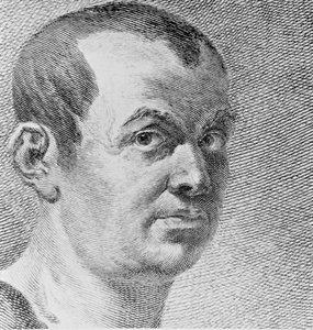 Portret Giovanniego Battisty Piranesi 1720-78 1750 grawerowanie bw szczegóły zdjęcia 136353 autorstwa Francesco Polanzani