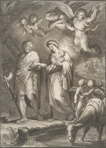 Ucieczka do Egiptu, 1700-. autorstwa Francesco Polanzani