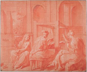 Alcytoe und ihre Schwestern autorstwa Francesco Primaticcio