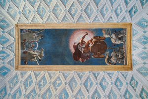 Komora Słońca i Księżyca (Camera del Sole e della Luna): rydwany Słońca i Księżyca prowadzone przez Dianę i Apolla