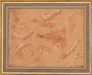 Studie von Gottvater mit Engeln autorstwa Francesco Primaticcio