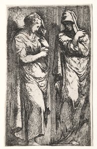 Dwie rzymskie kobiety. autorstwa Francesco Primaticcio