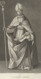 Św. Andrea Corsini przebrany za biskupa Fiesole, trzymający pastorał i patrzący..., ca. 1780-1841.