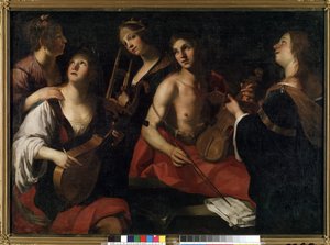 Koncert (koncert). Obraz Francesco Rustici (ok. 1575-1626). olej na płótnie