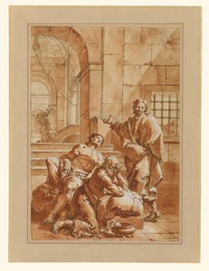 Józef interpretujący sny swoich współwięźniów autorstwa Francesco Salvator Fontebasso