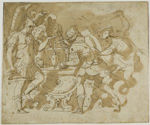 Camillus atakuje Brennusa autorstwa Francesco Salviati