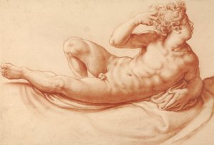 Leżący akt męski autorstwa Francesco Salviati