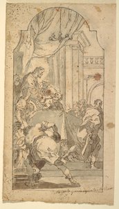 Rysunek Ostatnia Wieczerza, 1746-86 autorstwa Francesco Saverio Mergolo