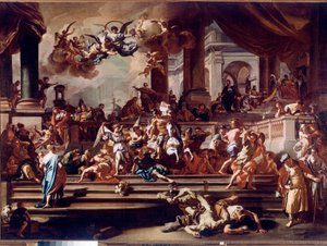 Heliodore (Heliodoros) Polowanie na świątynię przez anioły Obraz Francesco Solimena dit l