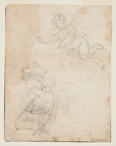 Studium dwóch Putti autorstwa Francesco Solimena