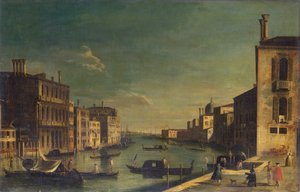 Canal Grande patrząc na wschód od Campo San Vio w kierunku Bacino (olej na pokładzie))