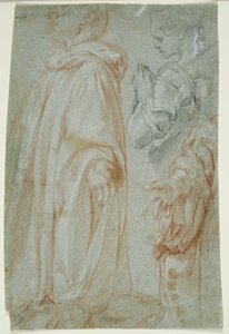 Trzy studia do Chrystusa Zmartwychwstałego adorowanego przez świętą kobietę i San Silvestro Gozzalini, 1607 autorstwa Francesco Vanni