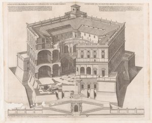 Lustro rzymskiej świetności: Pałac Farnese, XVI w., XVI w. autorstwa Francesco Villamena