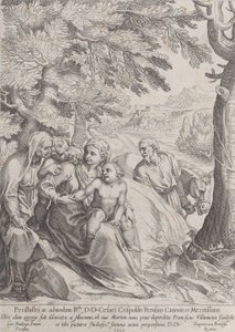 Reszta podczas lotu do Egiptu, 1597. autorstwa Francesco Villamena