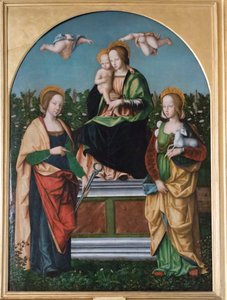 Madonna z Dzieciątkiem, św. Agata i św. Agnieszka autorstwa Francesco Zaganelli di Bosio