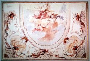 Projekt w tle (pióro i atrament i toaleta na papierze) autorstwa Francesco attr. to Guardi