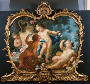 Overdoor z Putti Disporting autorstwa Francesco de Mura