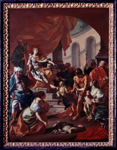 Wyrok Salomona (Sąd Salomona) Obraz Francesco de Mura (1696-1782) Muzeum Opactwa Montecassino Włochy