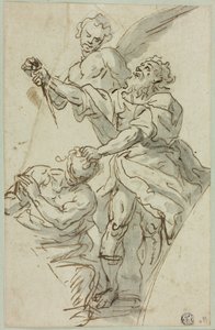 Szkic spandrelu z ofiarą Izaaka autorstwa Francesco de Mura