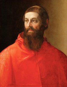 Rodolfo Pio de Carpi (Rodolphe de Carpi) (1500-1564) - Portret kardynała Rodolfo Pio, autorstwa Rossiego, Francesco, de (1510-1563). Olej na płótnie, ok. 1545. Wymiary: 71,5x57 cm. Muzeum Historii Sztuki, Wiedeń