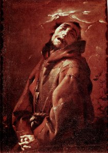 Święty Franciszek z Asyżu w ekstazie Obraz Francesco del Cairo (1607-1665) XVII wiek niedz 74x53 cm Mediolan, Musei Civici del Castello Sforzesco