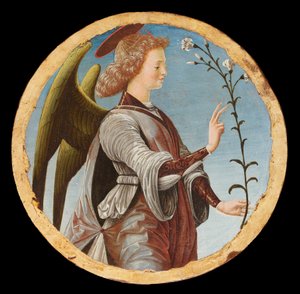Poliptyk Griffoni: Anioł Zwiastowania, ok. 1472-1473. autorstwa Francesco del Cossa