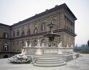 Widok na fontannę karczocha autorstwa Francesco del Tadda