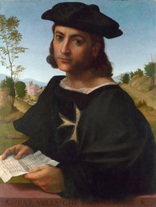 Portret rycerza z Rodos - autorstwa Francesco di Cristofano dit Franciabigio (Marcantonio Franciabigio ou Francia Bigio) (1482-1525) Olej na drewnie 1514 National Gallery, Londyn 60,3x45,7