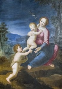 Dziewica z Jezusem i Janem Chrzcicielem autorstwa Francesco di Cristofano Franciabigio