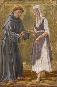 Święta wymiana między świętym Franciszkiem a Lady Ubóstwem par Francesco di Giorgio Martini (1439-1501). Tempera na panelu