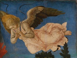 Panel Anioła Ołtarza Pistoia Santa Trinità, 1455-1460 autorstwa Francesco di Stefano Pesellino