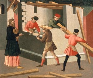 Budowa Świątyni Jerozolimskiej, ok. 1445 (tempera na panelu) autorstwa Francesco di Stefano Pesellino