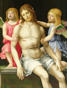 Osadzanie (martwy Chrystus między aniołami), c.1490 (olej na panelu)