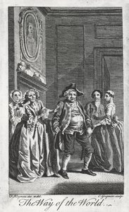 Scena z The Way of the World, William Congreve (1670-1729), rycina Charlesa Grignona z rysunku Francisa Haymana w Lincoln